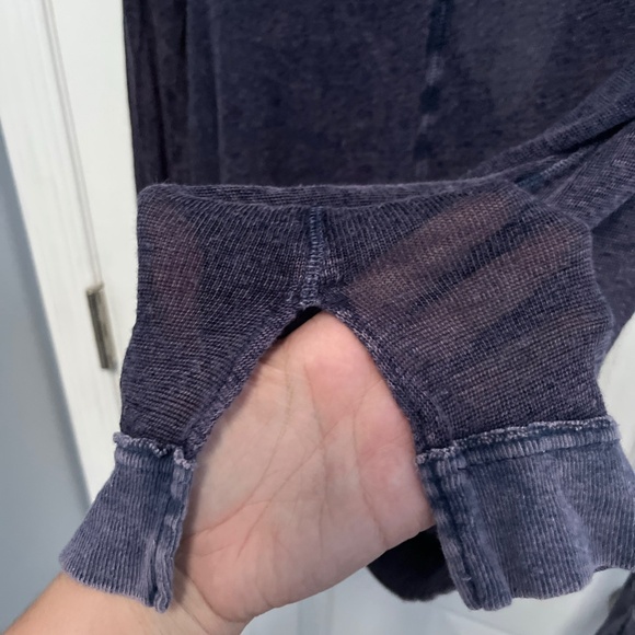 We the free women’s blue sheer long sleeve boho distressed top XS Free People - Picture 9 of 12